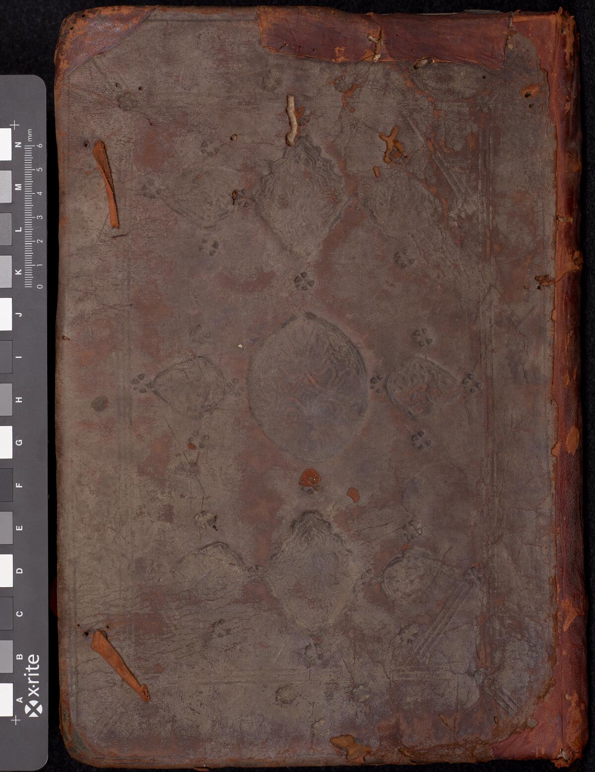 Front cover, Gaster Hebrew MS 322 (Trilingual Genesis and Exodus)