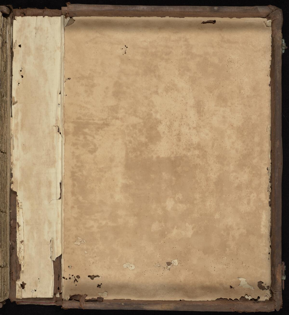Front paste-down, Gaster Hebrew MS 2033 (Trilingual Pentateuch and Haftarot)