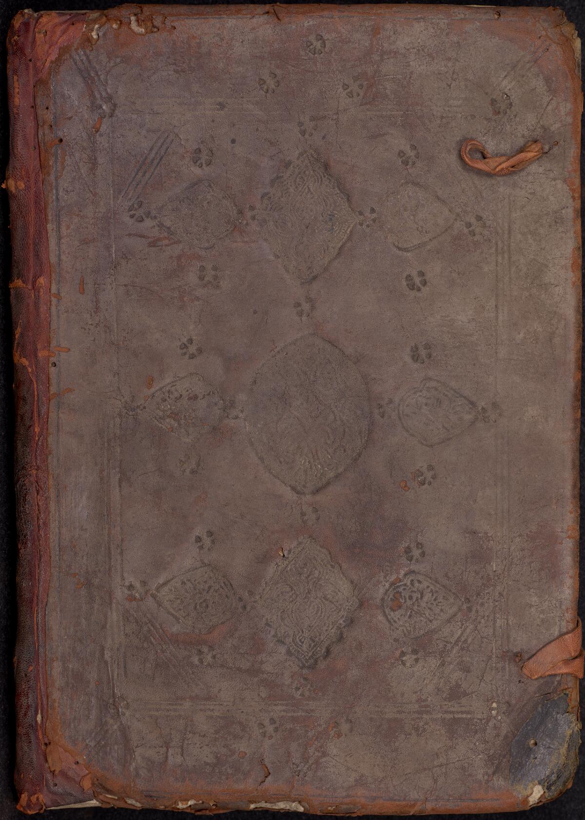 Back cover, Gaster Hebrew MS 322 (Trilingual Genesis and Exodus)