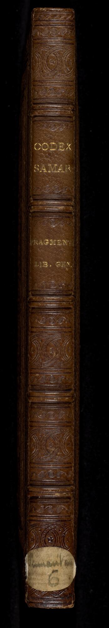 Spine, Manchester Samaritan MS 6 (Genesis)